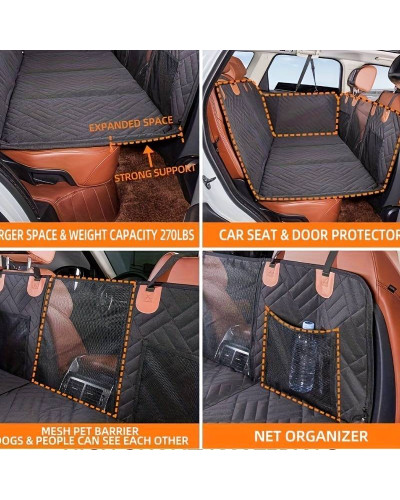 Hard Bottom Dog Car Seat Cover - Half Hammock Style, Backseat Extender, and Car Separator for Dogs, fits hatchbacks, sedans and SUVs